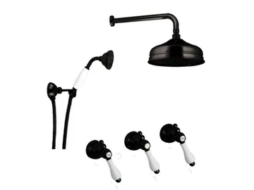CLASSIC REVOLUTION - PRAGA - F7516W2KBCE - Shower set with diverter with overhead shower by Rubinetteria Giulini - view 2